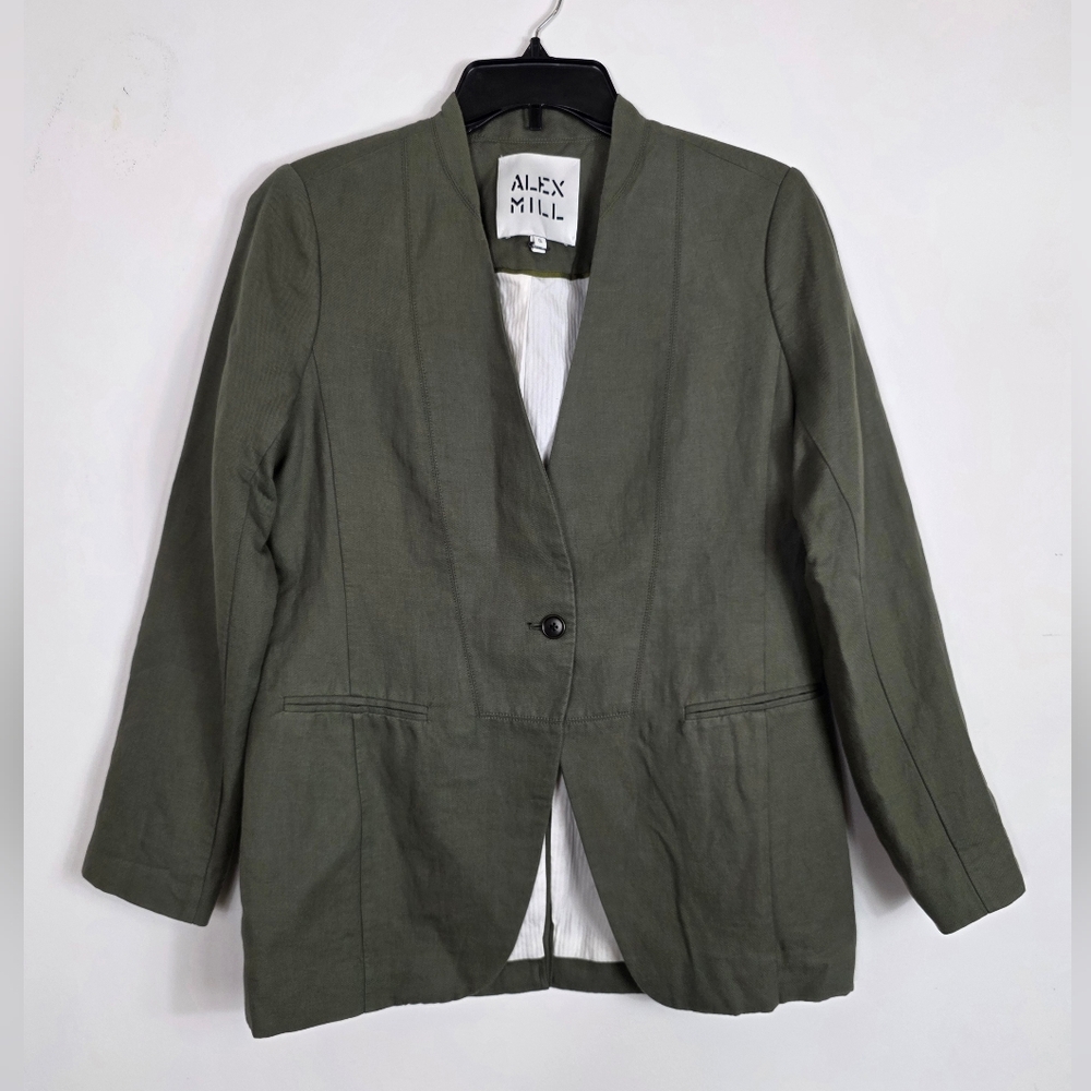 Alex Mill Madeline Blazer in Puglia Olive Twill | Size Small
